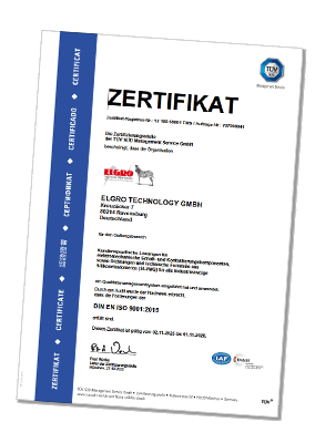 T&Uuml;V Zertifikat ELGRO Technology GmbH